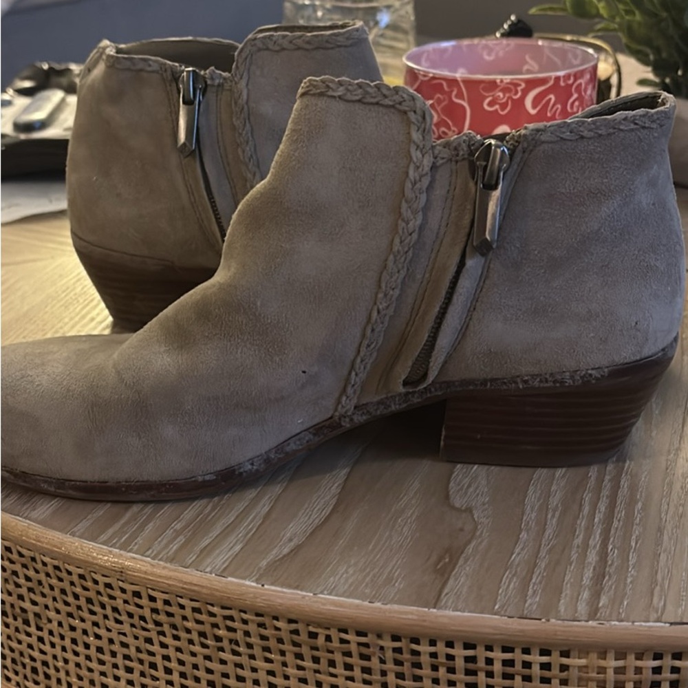 Sam Edelman Taupe Ankle Boots with Braided Detail